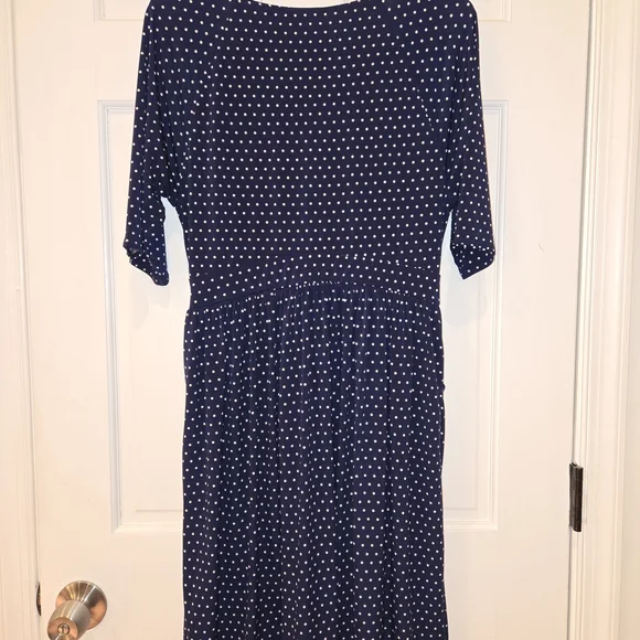 Torrid Navy Polka Dot Wrap Dress - Picture 5 of 5